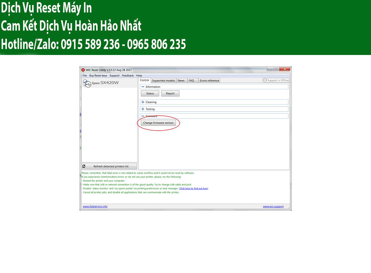 Key Firmware May In Epson SX420W Step 2